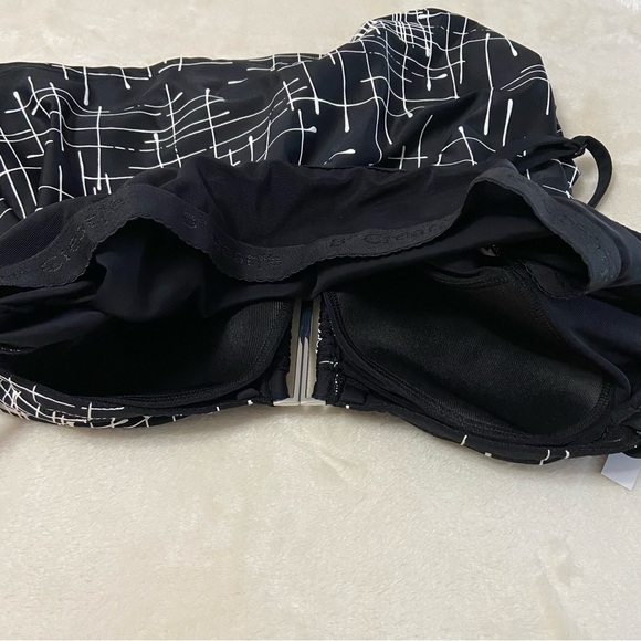 NWT BE CREATIVE / Black & White Tankini Swim Top Size 16 - Picture 8 of 12